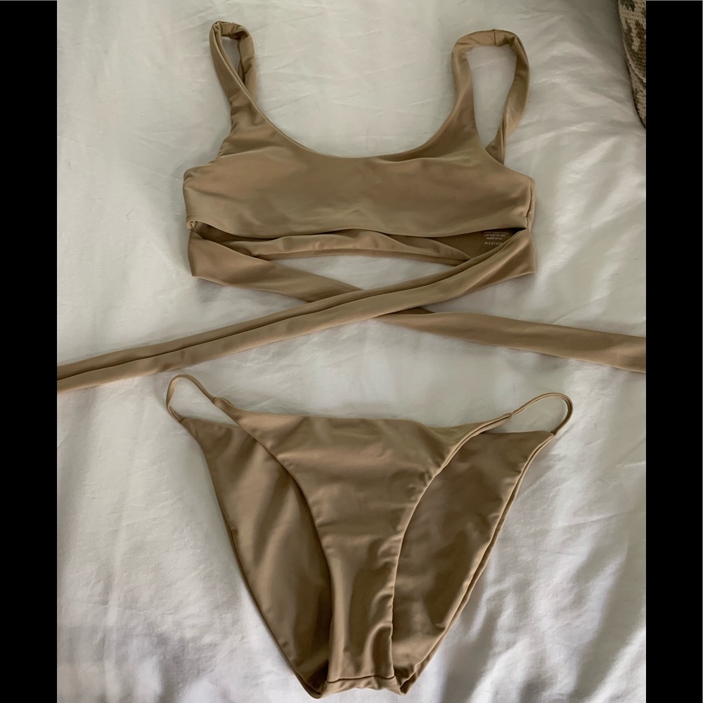 NWOT JADE Swim Set Med Nude MED